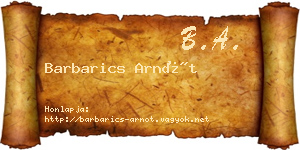 Barbarics Arnót névjegykártya